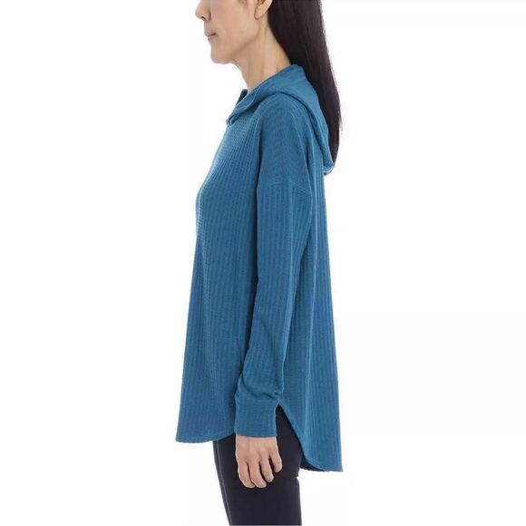 Chaser- Ladies' Waffle Knit Thermal Hoodie Sea Foam, Size Large - Picture 13 of 13